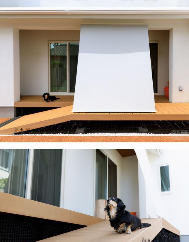 同样有个小院子，日本门前特意抬高铺甲板造斜坡，细节这么人性化