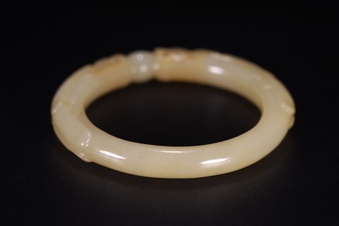 |老和田玉双龙头手镯