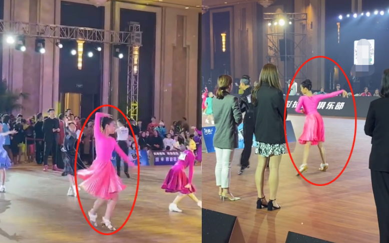 马伊琍|马伊琍12岁女儿比赛被拍！和男舞伴合作显拘谨，一双长腿又细又直