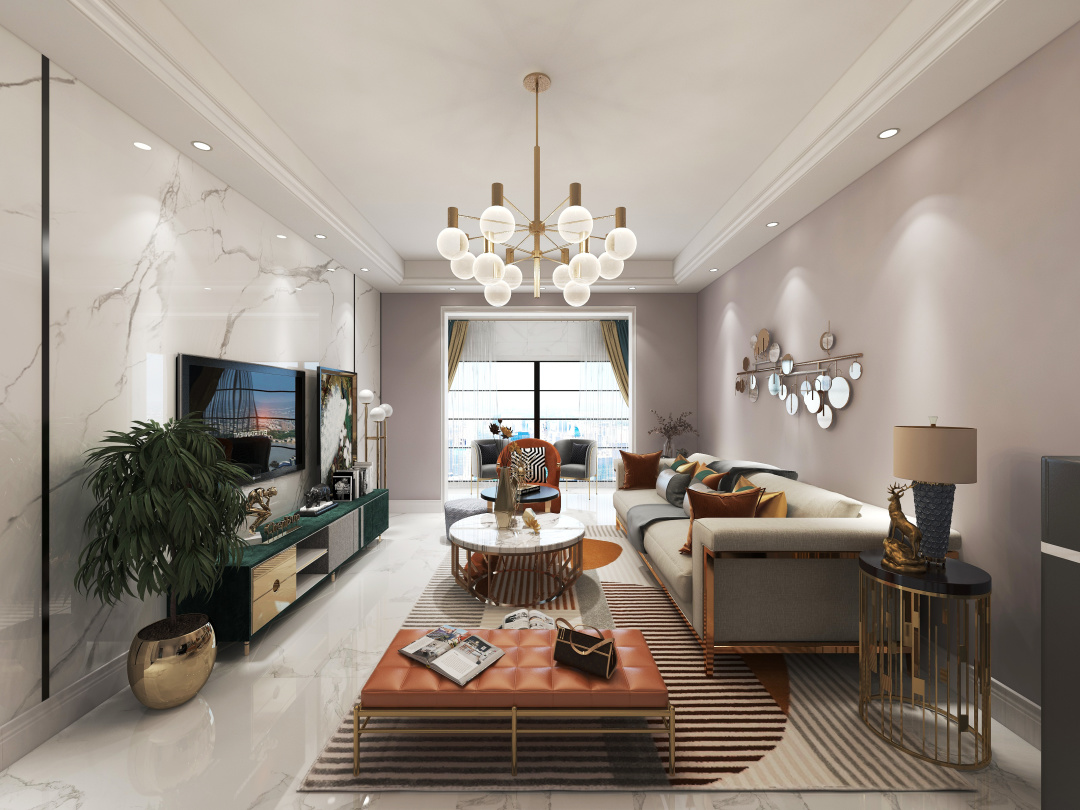 【鲁班装饰】朗悦湾122m2轻奢风格 生活的纯洁