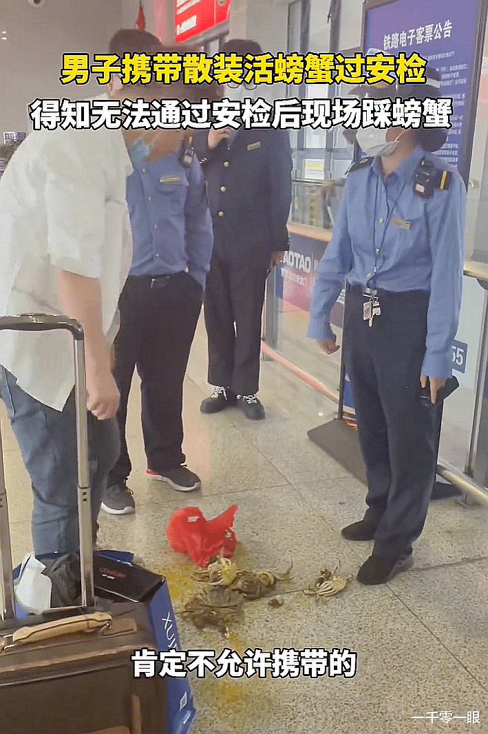 九牛二虎之力|浙江男子带大闸蟹坐高铁,被拒后猛踩几脚并且反问:“还有那个在动啊?”