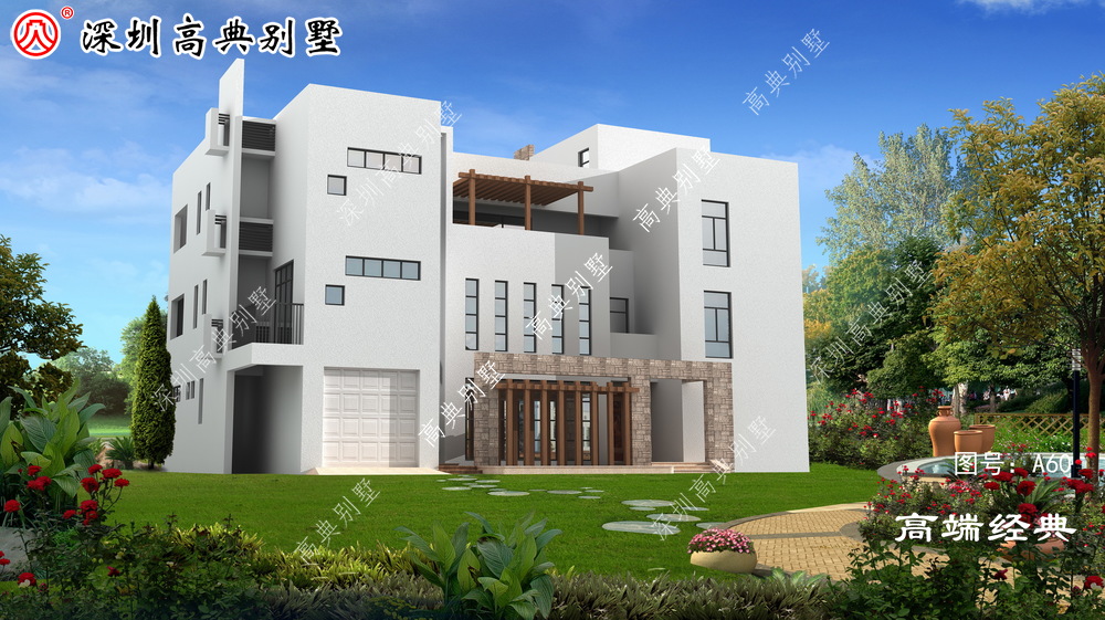 现代风格外观时尚,新颖,农村自建别墅新面孔