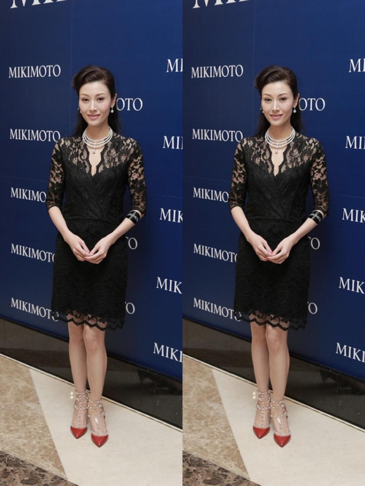 杨钰莹|李嘉欣的气质很适合穿蕾丝，一袭黑色蕾丝裙妩媚动人，身材真挺好