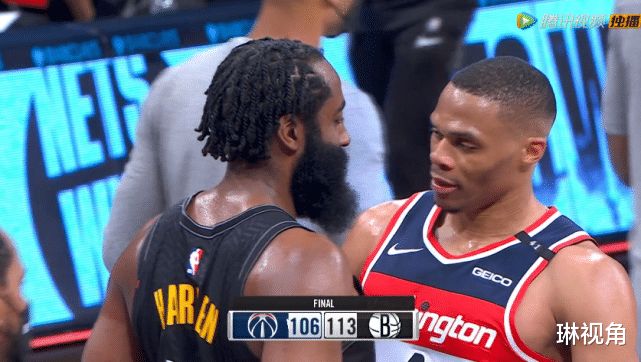 篮网队|篮网险胜奇才！欧文28+7+6，赛后威少走向哈登，欧文和比尔互换球衣