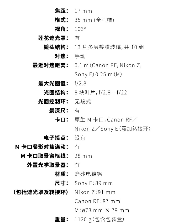物联网|LOMO正式发布17mm F2.8全画幅超广角镜头