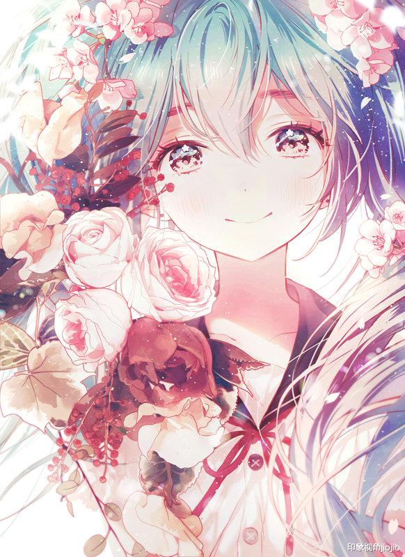 |清新淡雅的动漫花样少女，偏白彩色的渐变式上色太让人喜欢了