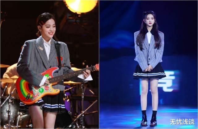 欧阳娜娜|欧阳娜娜、杨超越撞衫，穿同一套学院风套装各有特色，谁更好看