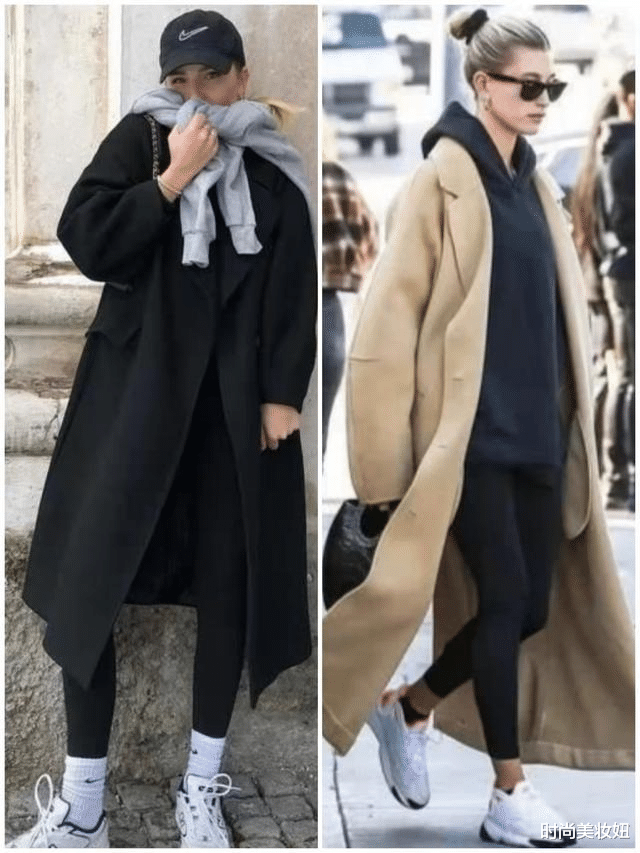 运动装|李湘是微胖中年女人的穿搭模板，长大衣配运动装，显瘦又保暖