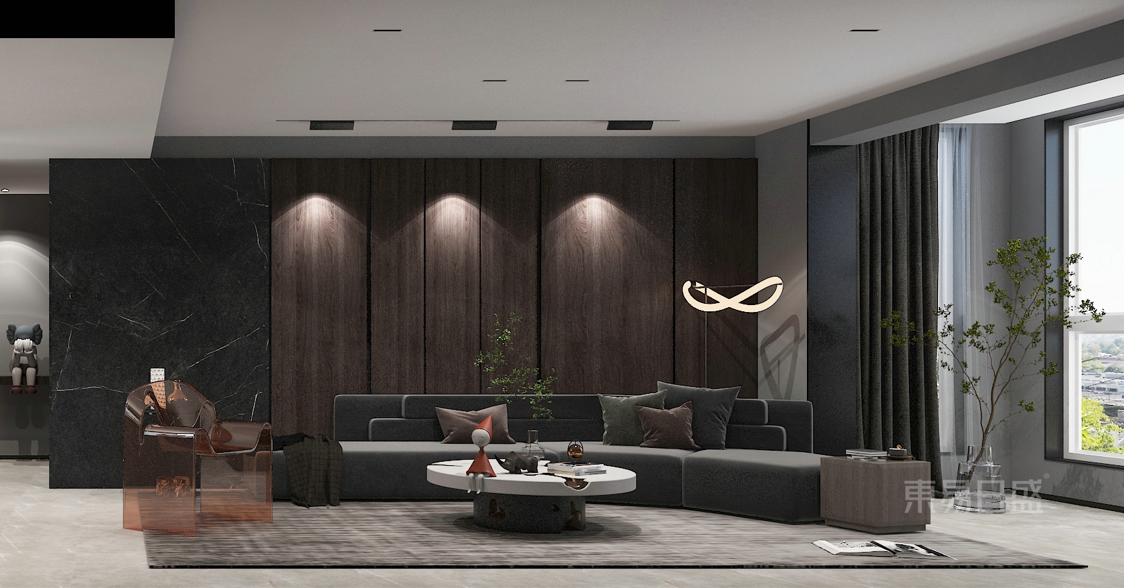 万达小区 | 130m2极简风，大胆的设计，年轻人的高级感