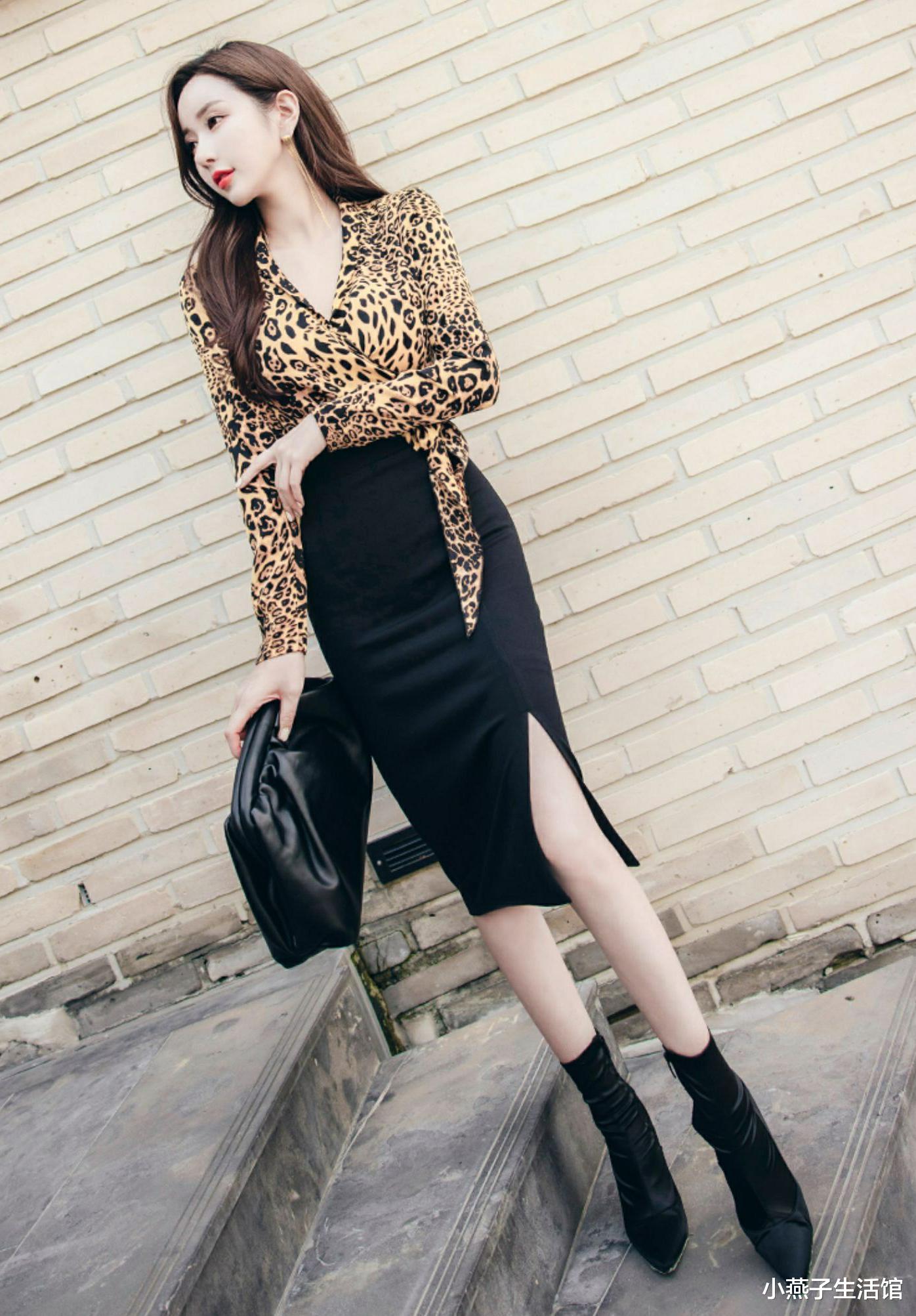 小燕子生活馆|时尚的宠儿,穿出气质,豹纹上衣搭配半身裙,时尚精致