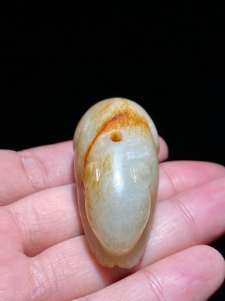 和田玉籽料|宋 和田玉籽料 白玉 玉兔 把件 挂件