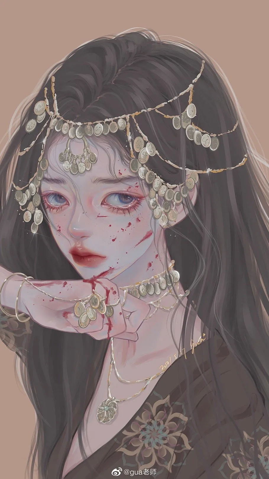 |草药拟人插画 | 笑拈草化烧金药