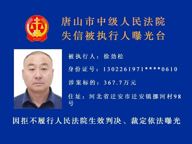 唐山发布 最高涉案标的600万元！唐山实名曝光15人！