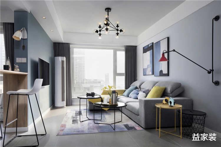 开放式书房+吧台，你想要的这个家都有！色彩鲜明充满活力