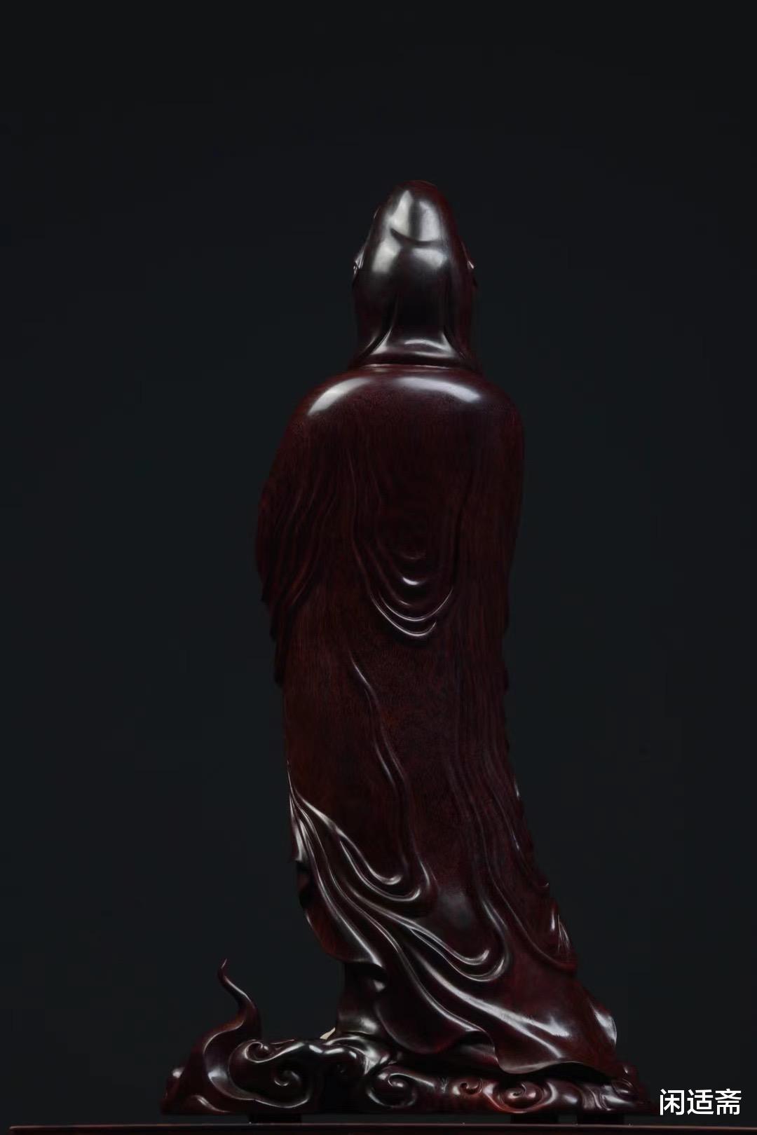 紫檀|普渡慈行，紫檀木雕，观音像