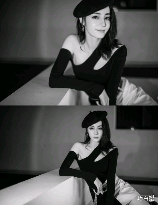 巧百搭|就喜欢迪丽热巴的“高调”!斜肩针织衫配短裙,凹凸身材很惹眼