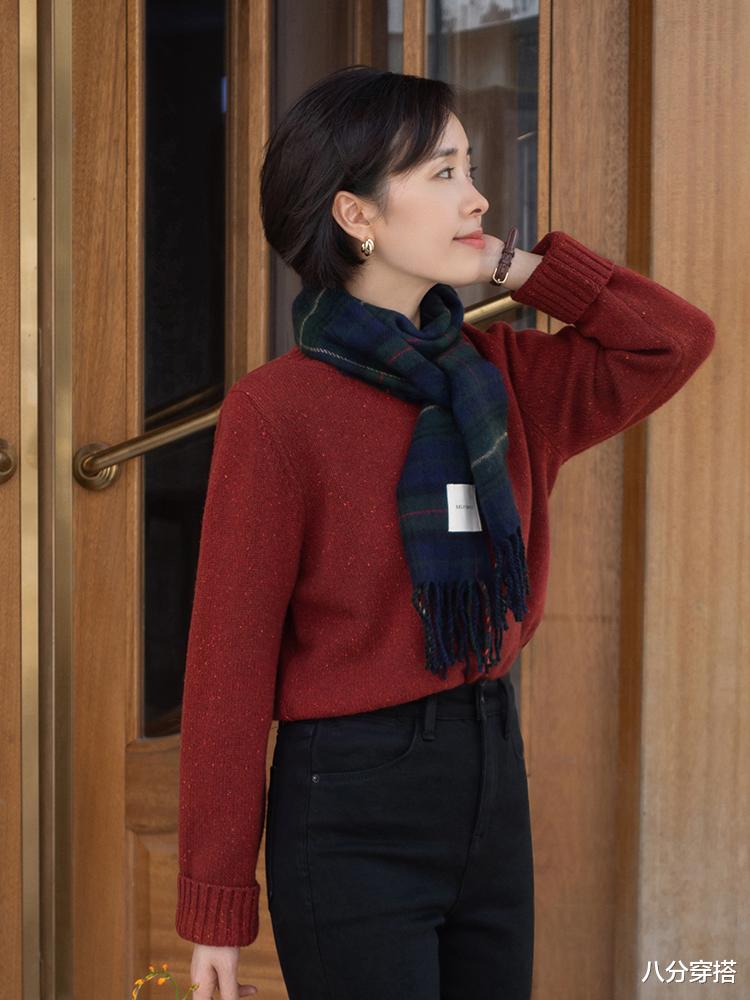 八分穿搭 冬季还得穿“羊毛衫”，女人会打扮更优雅，这些搭配才叫高级优雅