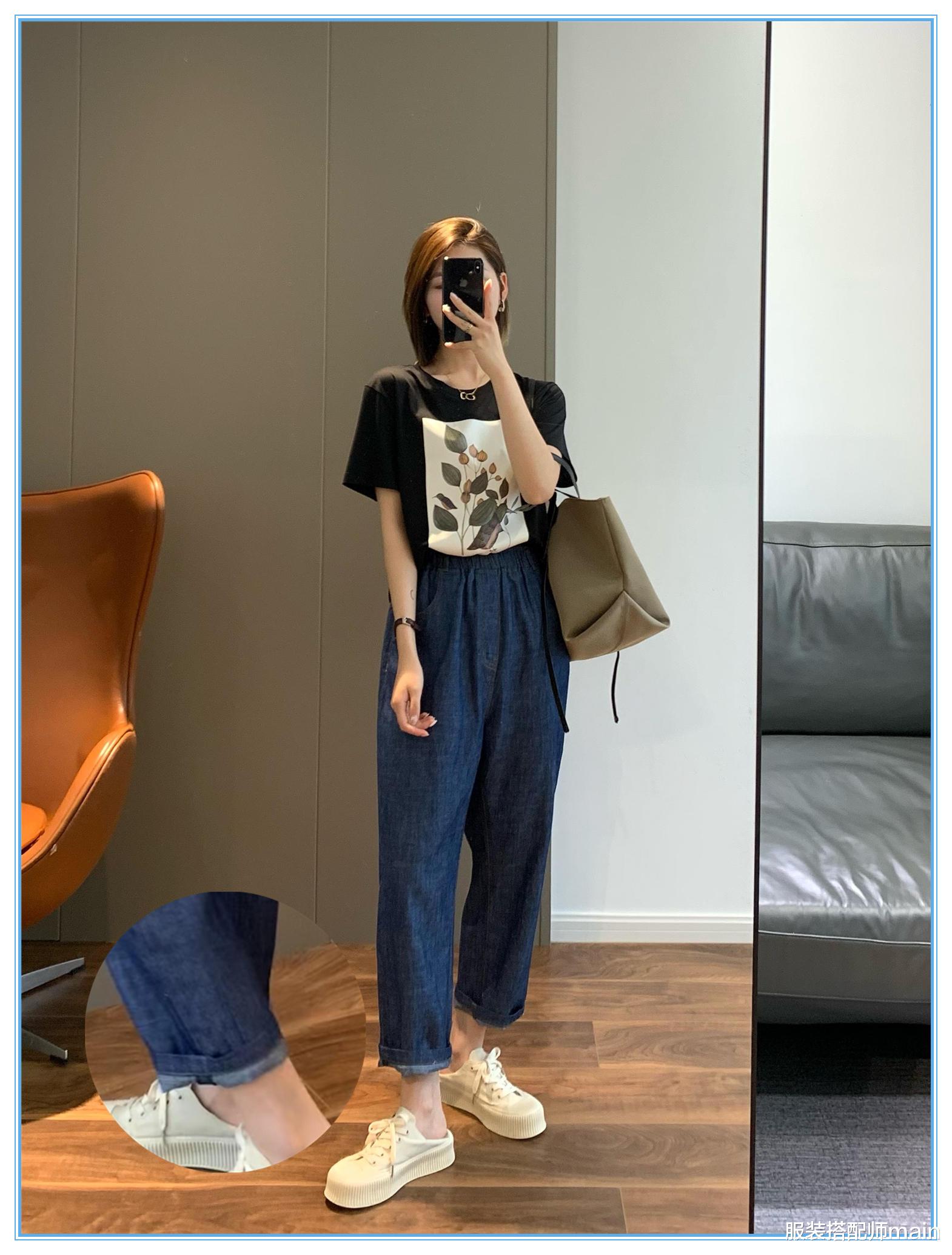 服装搭配师main|今夏必选3条牛仔裤,比短裤凉快比阔腿裤时髦,腿粗胯宽别错过