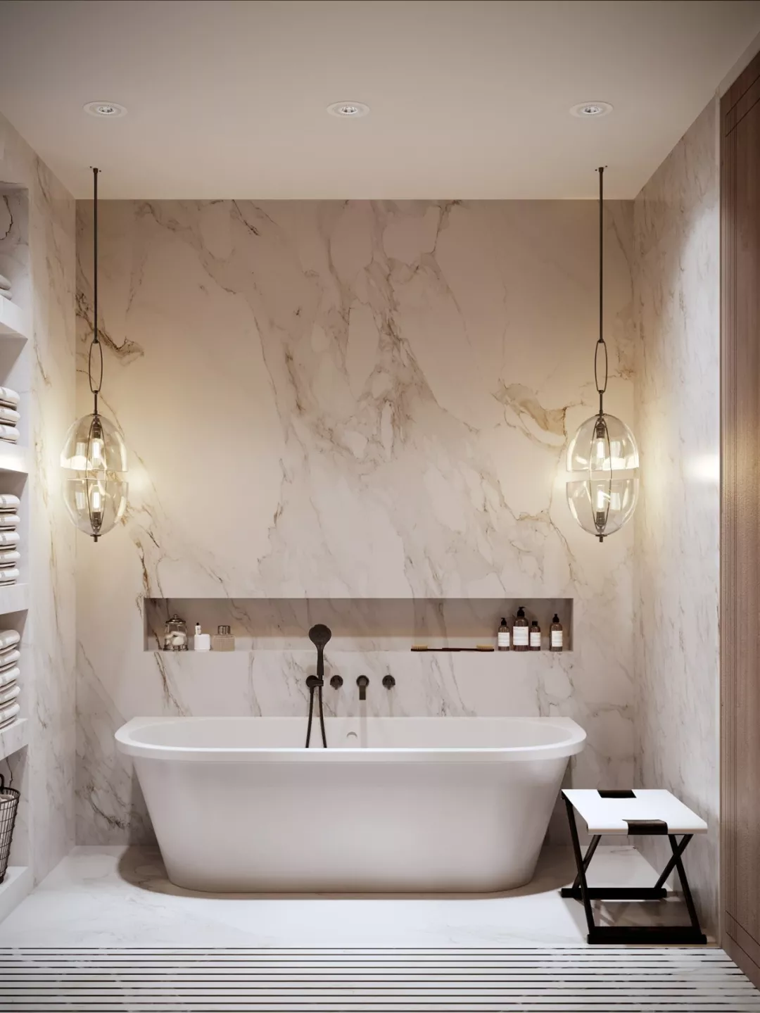 卫生间设计个“壁龛”,好看又有收纳功能!