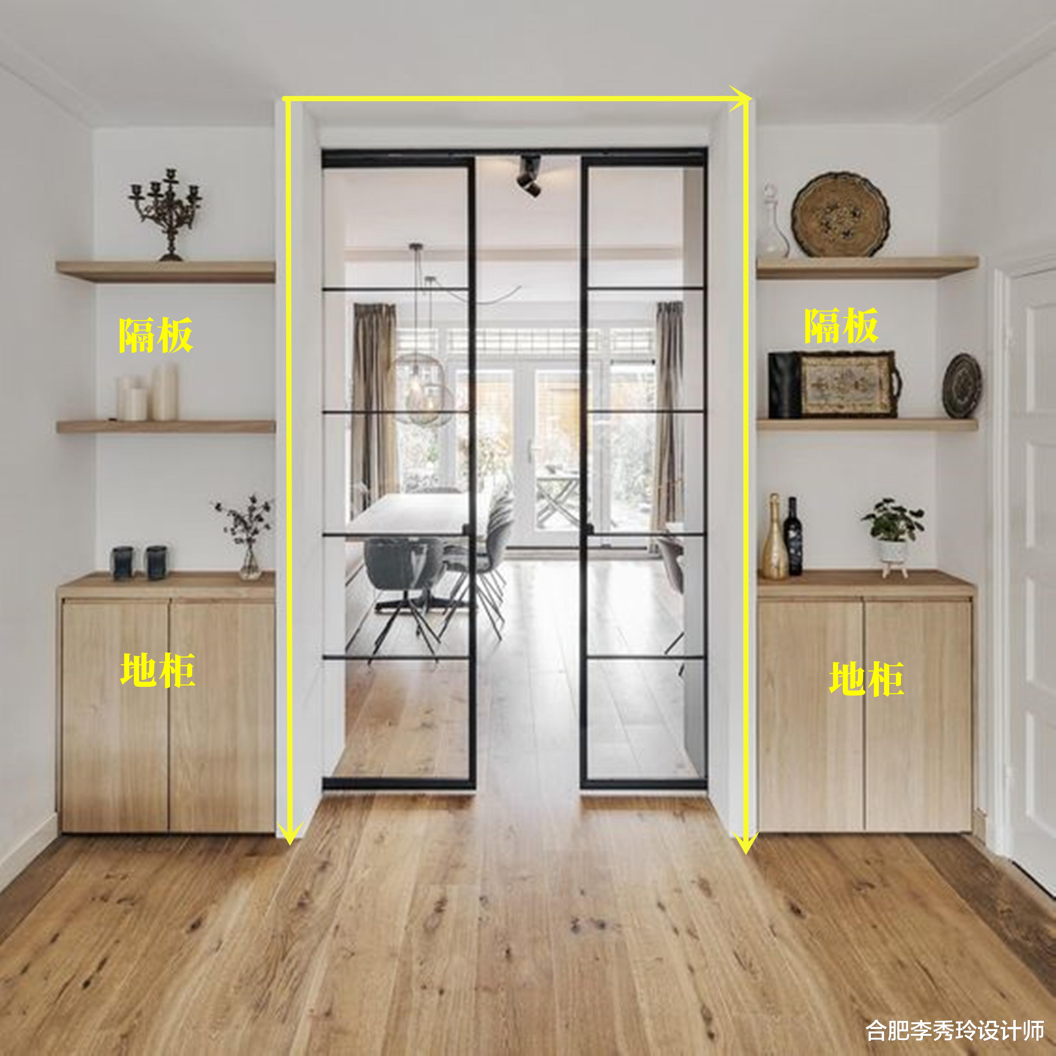 还说柜子不够用,门洞两侧白白浪费了,5种布局一边一个对称收纳