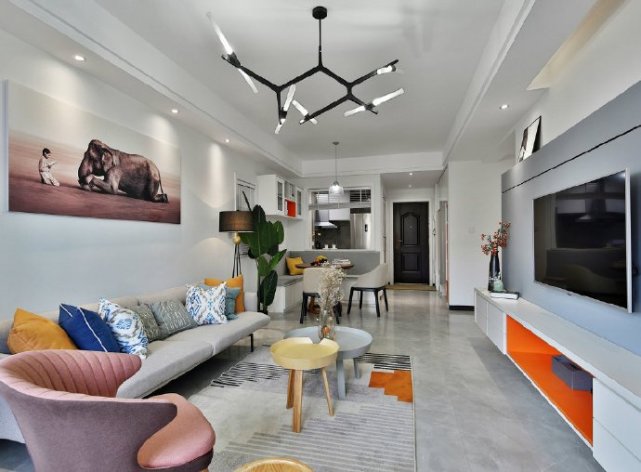 75㎡现代风婚房设计，甜蜜温馨的感觉充满了整个房间，超喜欢!