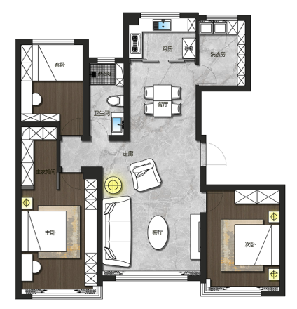 109平厨房烘托烟火之气，是生活接触与感情交流平凡的串联
