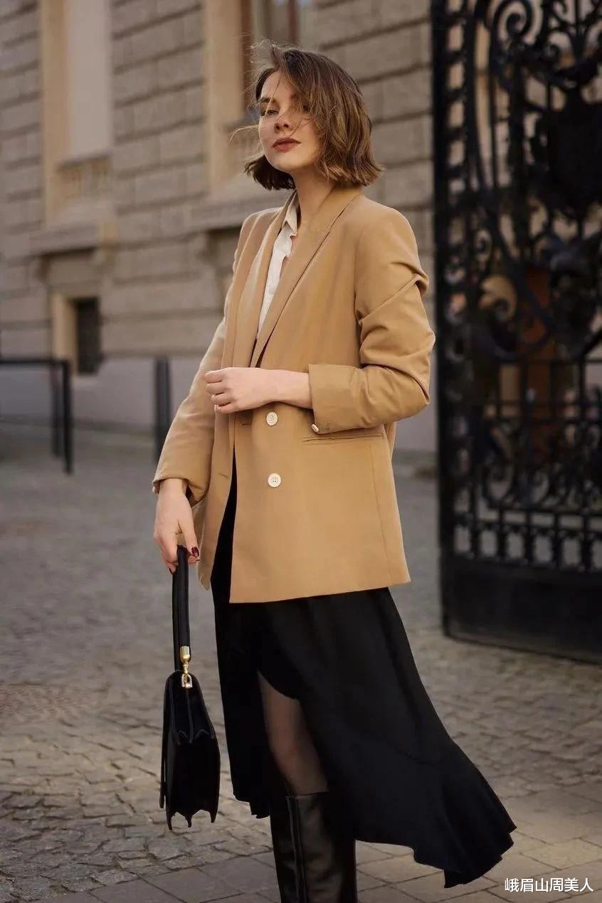 峨眉山周美人|西装+裙子=早秋最时髦穿搭！牢记这3个“要素”，怎么穿都美