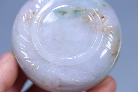 翡翠|民国， 翡翠双耳带盖赏瓶