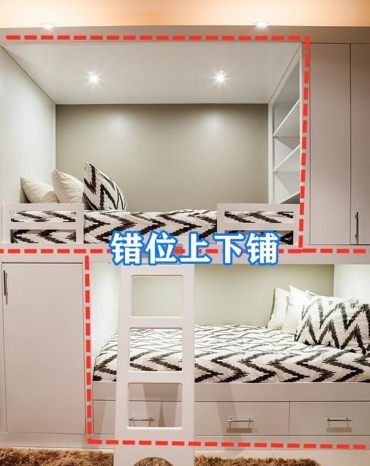 错位|传统上下铺已经淘汰，如今流行错位式设计，互不打扰实现双柜收纳