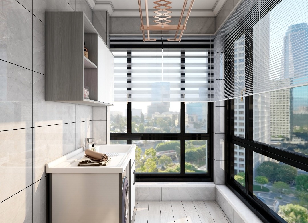 115平轻奢混搭风,这里有你们喜欢的厨房和卫生间,阳台才是亮点