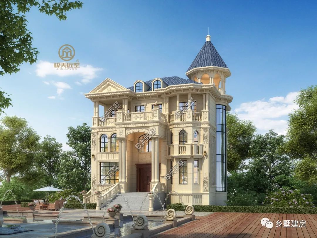 9.1X12米，小开间也能建精致欧式好宅，村里人人都羡慕