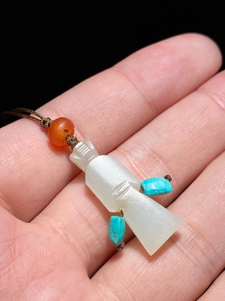 和田玉籽料|明以前 和田玉籽料 白玉 翁仲 挂件