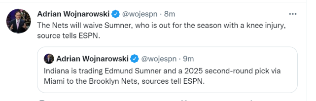 篮网连做两笔交易!将敦布亚+次轮签送至火箭,节省810万美元