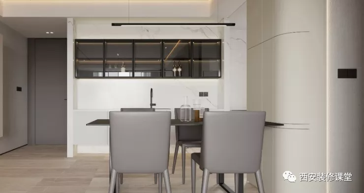 定制餐边柜，不做满墙，留白高级