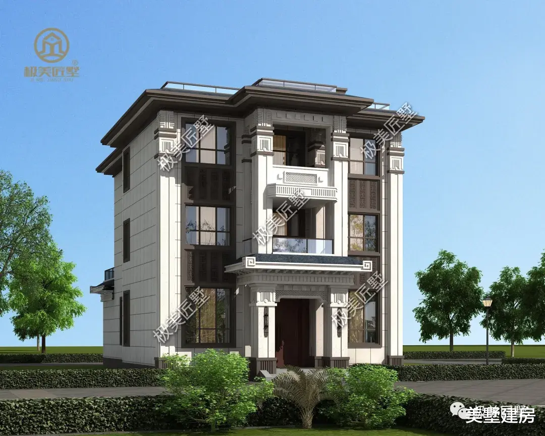 开间9.46米，新中式三层平顶别墅，早建早享受！