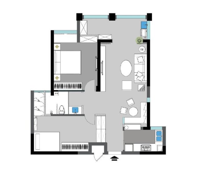 75㎡现代风婚房设计，甜蜜温馨的感觉充满了整个房间，超喜欢!