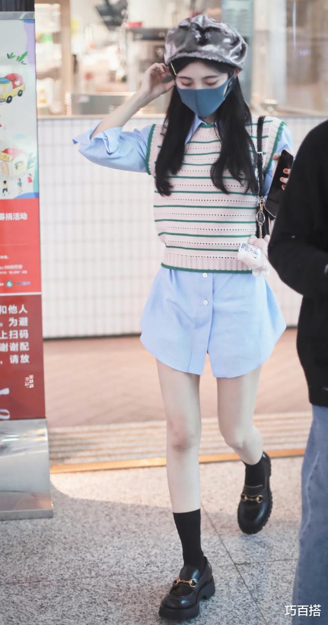 巧百搭 鞠婧祎私服从未翻车!马甲叠穿衬衫,显高又气质,值得借鉴