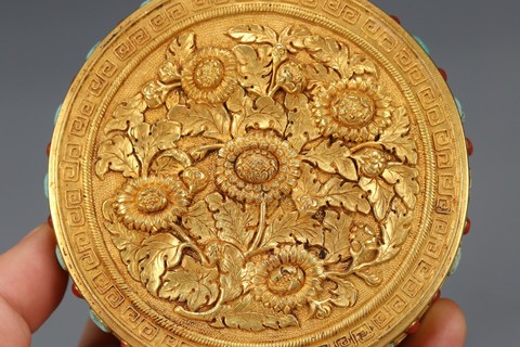 绿松石|清 斋戒牌、金器