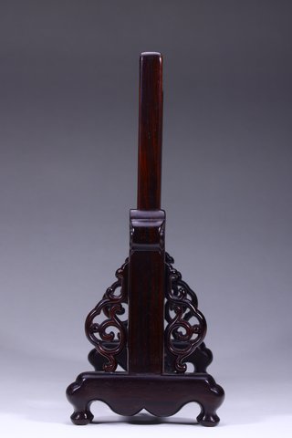 翡翠|旧藏: 红木嵌翡翠“松鹤延年”插屏摆件