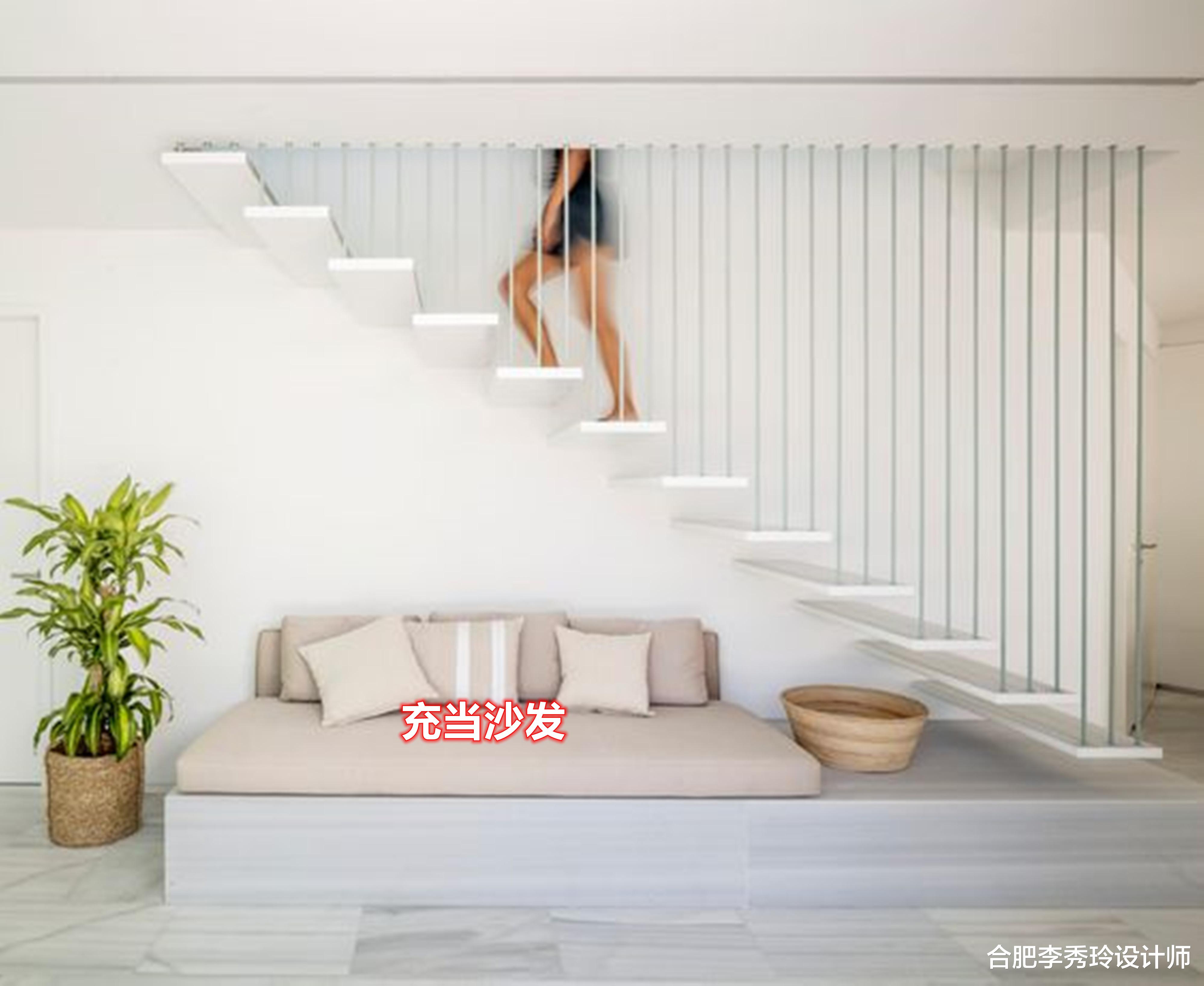 榻榻米|楼梯悬空了,下方的空间定制一组榻榻米,客人来了,当临时客房用