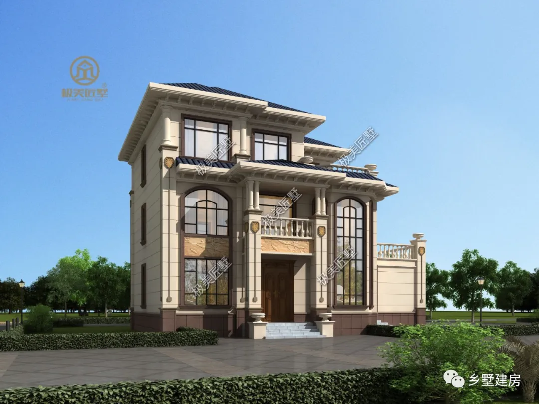 开间17，进深12米，建造简欧三层自建房，功能齐全舒适