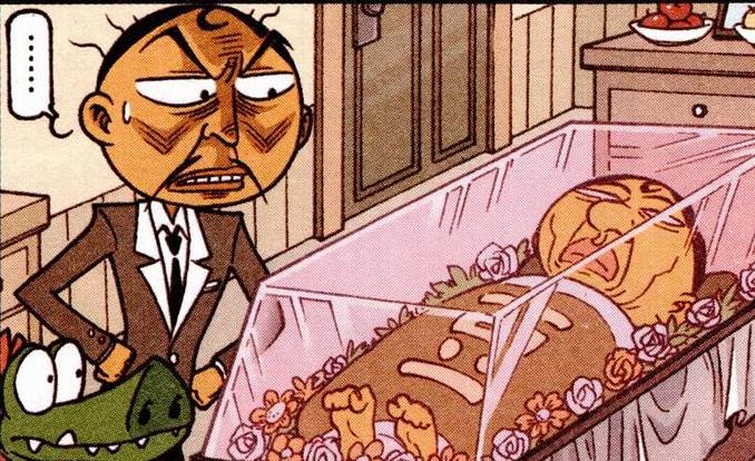 漫画|奋豆躺“水晶棺材”闭目养神，奋爹“白发人送黑发人”老泪纵横