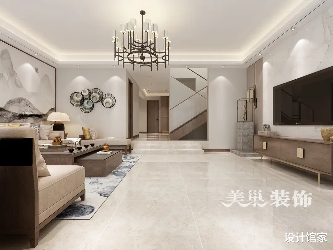 280㎡复式别墅,静雅舒适的新中式,点亮品质生活