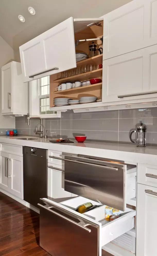 老年小妙招|国外超火的橱柜设计，让你家厨房收纳空间翻1倍！装修前收藏