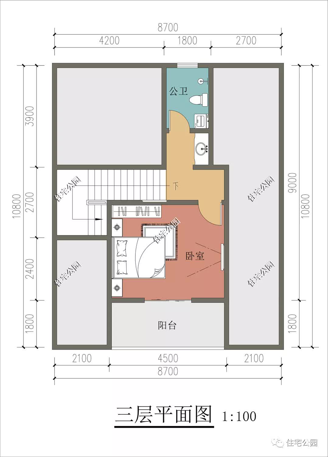 |8×13米，备受农村欢迎的三层住宅，5室2厅好格局值得点赞