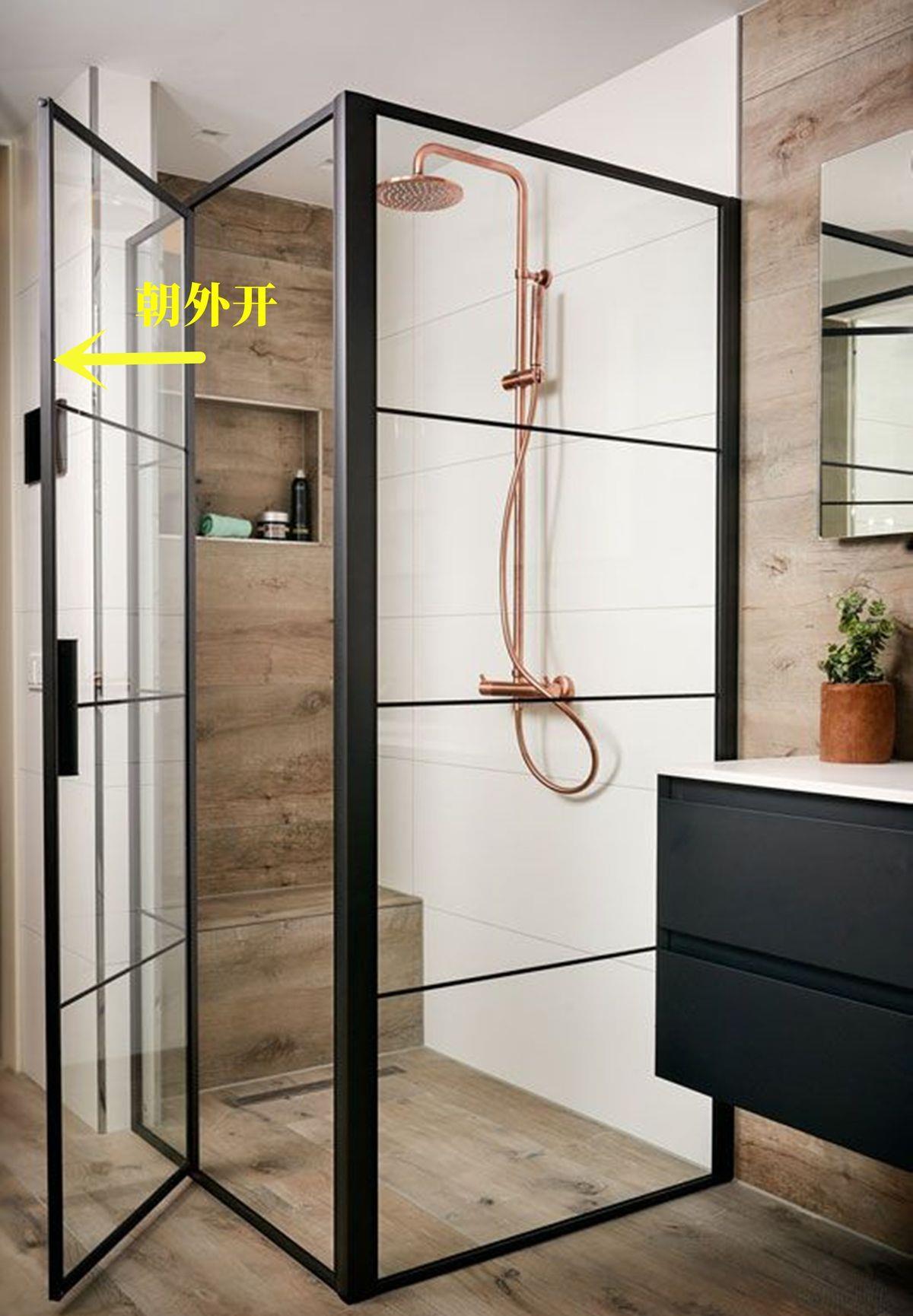 再给一次装修机会,卫生间淋浴房就选这种了,平开门田字格更好用