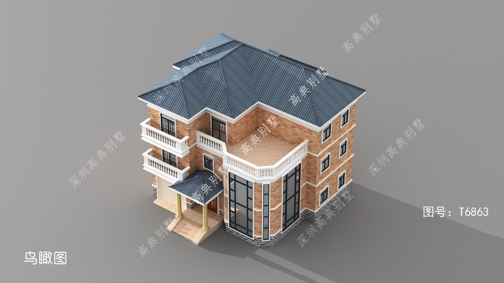 这款简欧别墅设计，力求精简大气，喜欢就盖一栋。