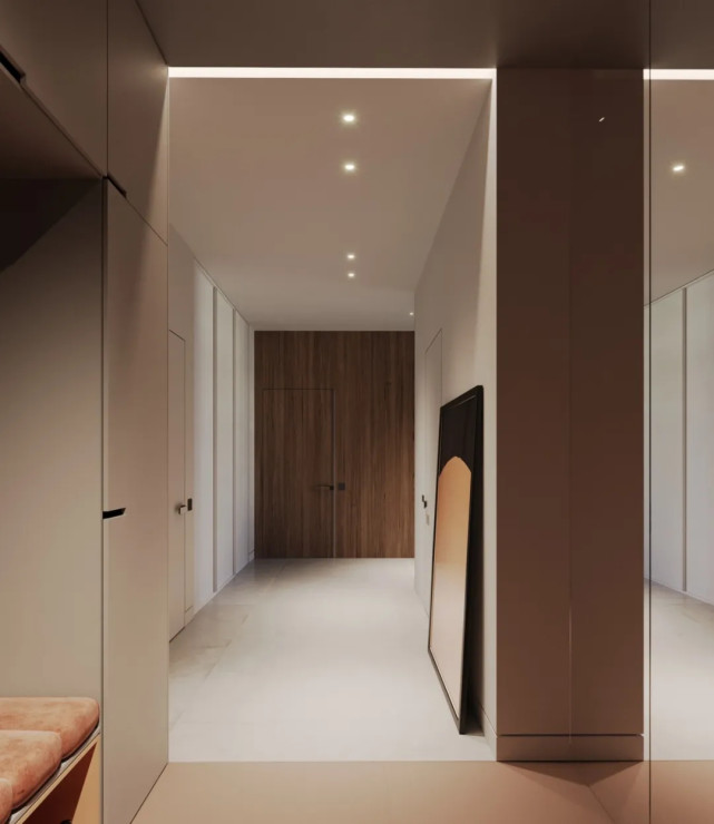 |145平欧式风三居室，玄关低刚毅峻冷，简洁雅致