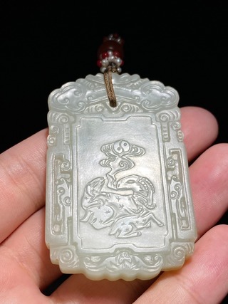 和田玉籽料|清中期 和田玉籽料 三羊开泰 玉牌