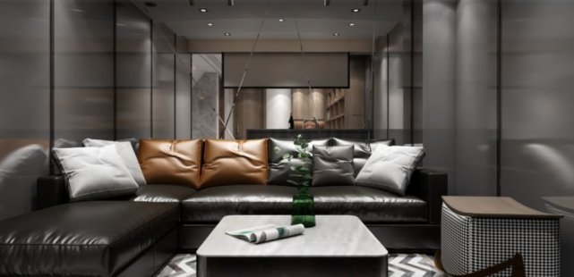 87平现代风三居室,玄关让你一进门就感受到一个独特的艺术空间